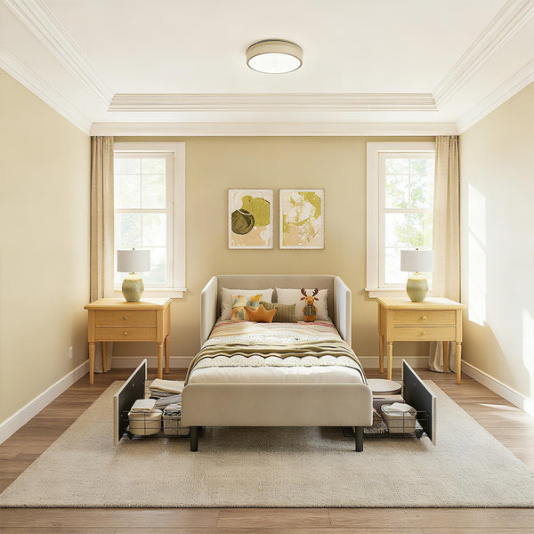 Twin Corner Daybed with Storage Drawers & Safety Rails