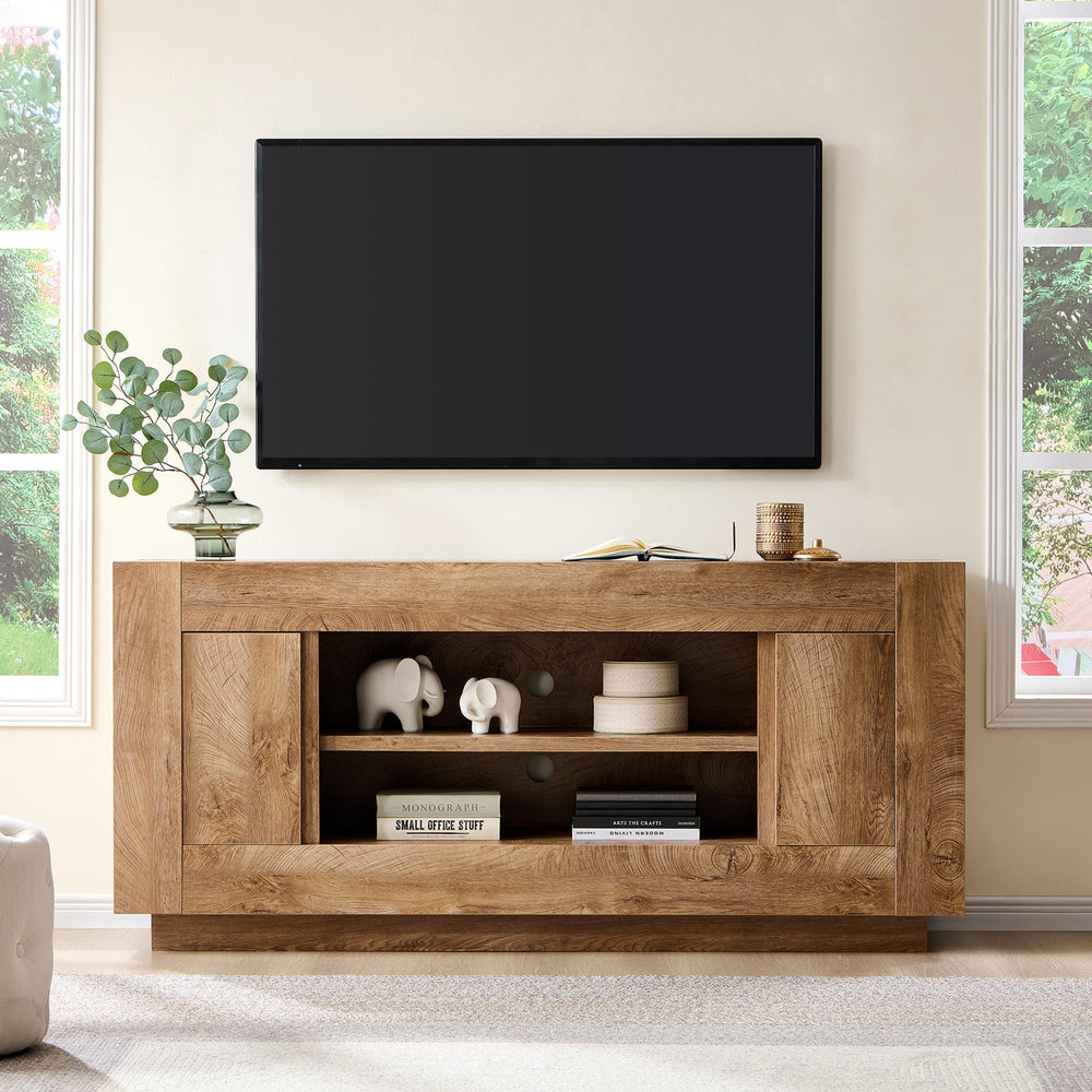 70" TV Stand Entertainment Center with Storage Cabinets