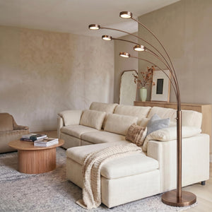 5-Head Arc Floor Lamp with Rotating LED Lights