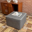 Outdoor Square Ottoman – Waterproof Patio Footrest, Gray