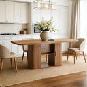 Oval Dining Table for 4–6 People with Storage Base