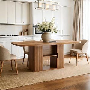 Oval Dining Table for 4–6 People with Storage Base