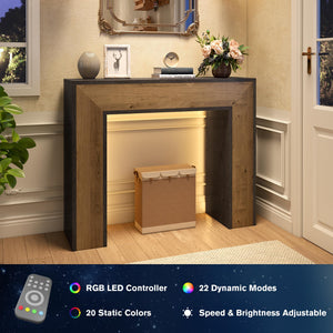LED Console Table with Storage – Narrow Entryway Sofa Table