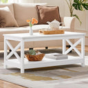 2-Tier Coffee Table with Storage Shelf