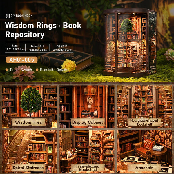 Book Nook Kit with LED Light – Wisdom Rings