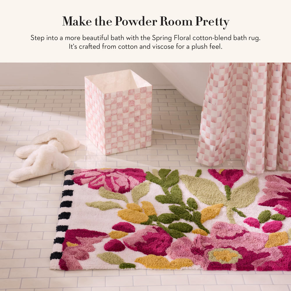 Spring Floral Cotton Bath Rug 24" x 36"