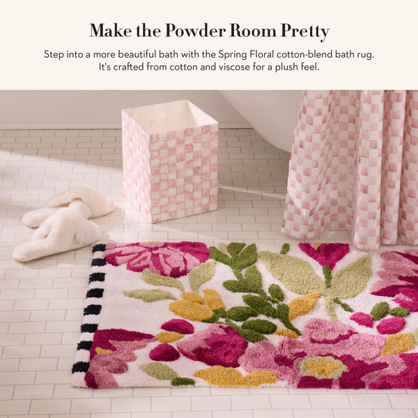 Spring Floral Cotton Bath Rug 24" x 36"