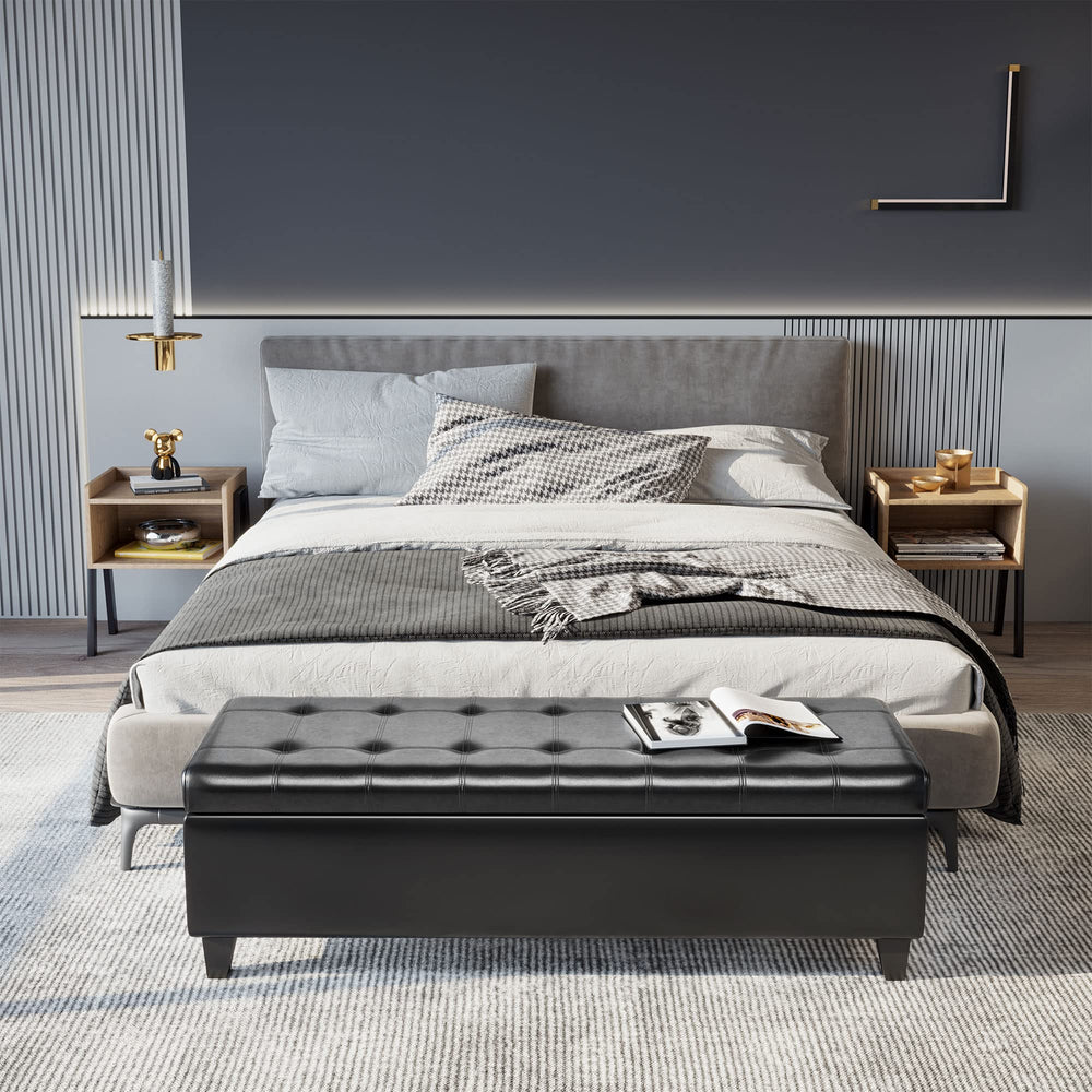 51" Tufted Ottoman Storage Bench with Lift Top