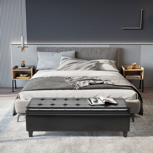 51" Tufted Ottoman Storage Bench with Lift Top