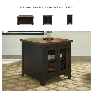 Rustic Farmhouse End Table with Storage Cabinet
