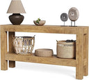 63-Inch Farmhouse Console Table with 2-Tier Shelves