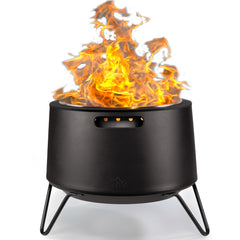 Smokeless Outdoor Fire Pit – Round Wood Burning Patio Fire Pit with Stand & Cover