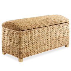 Water Hyacinth Storage Trunk with Curved Lid & Safety Hinge