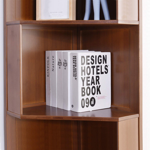 5-Tier Corner Bamboo Bookshelf