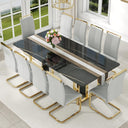 Modern Marble Dining Table Set with Chairs