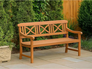 2-Piece Eucalyptus Outdoor Patio Bench