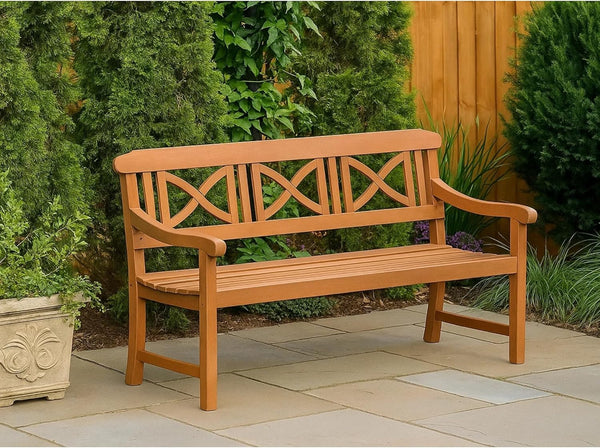 2-Piece Eucalyptus Outdoor Patio Bench