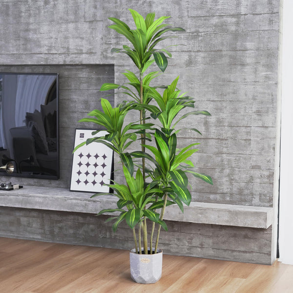Tall Artificial Dracaena Tree – Indoor Fake Plant Decor
