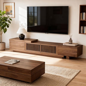 70.87" Mid-Century Modern TV Stand with 4 Storage Compartments