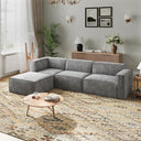Modular Sectional Sofa with Ottoman, No-Assembly Chenille Couch