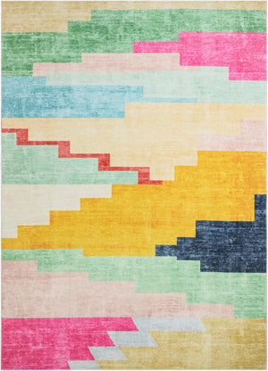 Southwest Pop Kids Washable Area Rug – Pink Multi
