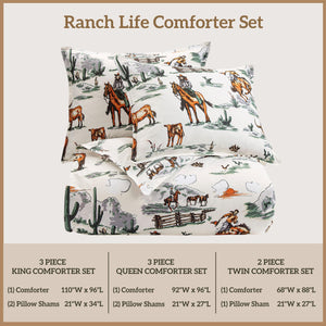 Western Cotton Comforter Set with Pillow Shams