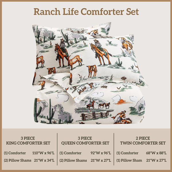 Western Cotton Comforter Set with Pillow Shams