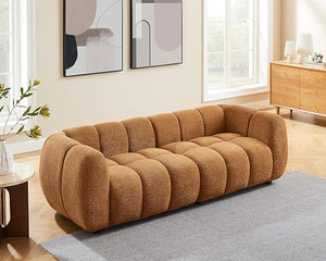 Modern Boucle Loveseat Sofa 88 Inch Tufted Cloud Couch