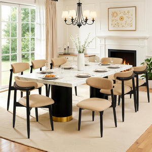 Upholstered Dining Chairs with Ergonomic Curved Backrest