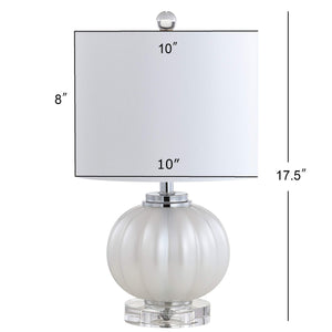 17.5" Ribbed Glass Crystal Table Lamp