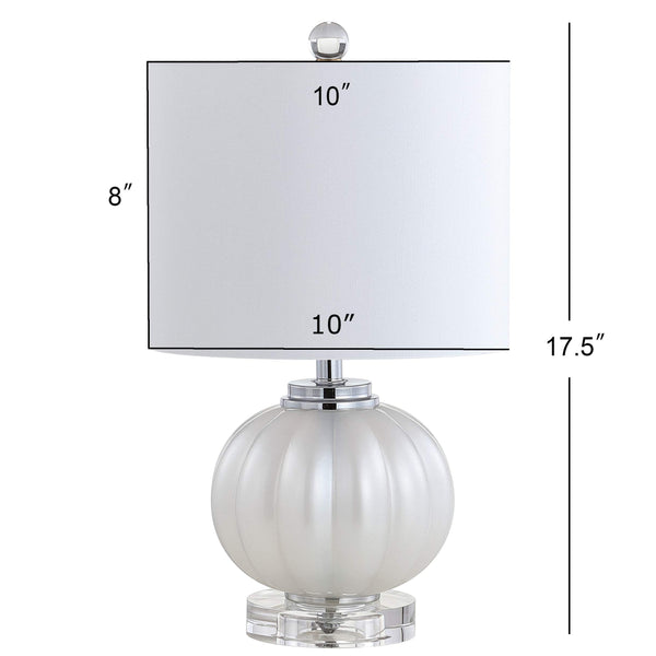 17.5" Ribbed Glass Crystal Table Lamp