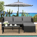 3-Piece Outdoor PE Rattan Patio Conversation Set