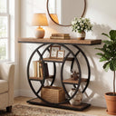 4-Tier Console Table with Circle Metal Frame