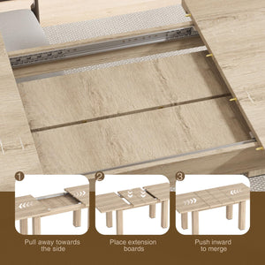 Extendable Dining Table for 6-10, Oak