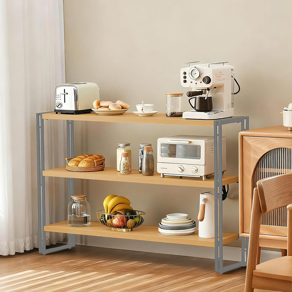 3-Tier Industrial Bookshelf with Rustic Wood & Metal Frame