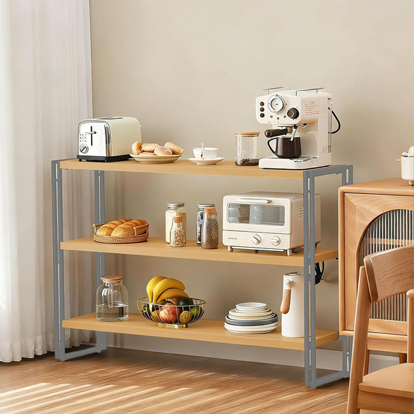 3-Tier Industrial Bookshelf with Rustic Wood & Metal Frame