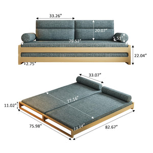 Convertible Sleeper Sofa Bed with Wood Frame