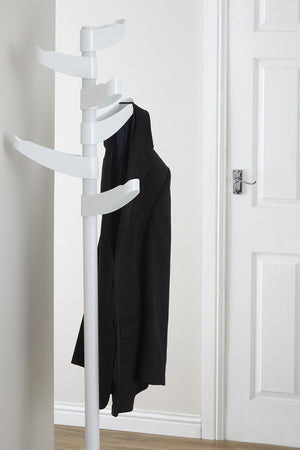 6-Arm Metal Coat Stand - White