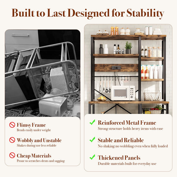 6-Tier Kitchen Baker's Rack with Power Outlet