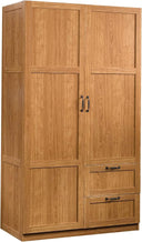 Wardrobe Storage Cabinet with Drawers and Hanging Rail