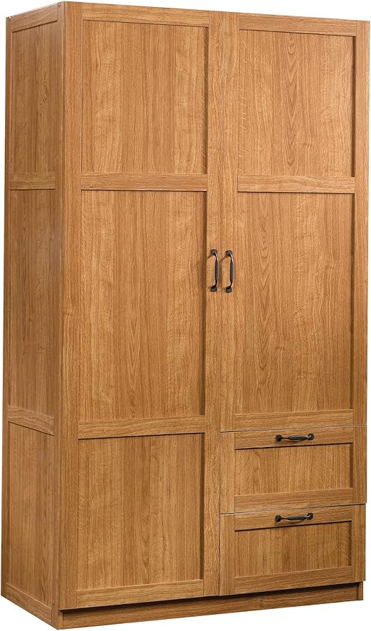 Wardrobe Storage Cabinet with Drawers and Hanging Rail