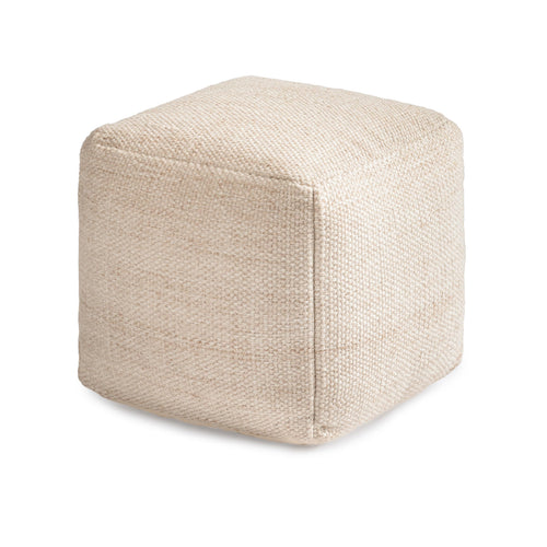 Square Pouf Ottoman Footrest – Polyester Cotton Floor Seating