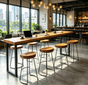 Farmhouse Narrow Bar Table – Solid Wood, Industrial Style