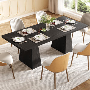 63" Rectangular Dining Table for 4–6 People with Heavy Duty Legs
