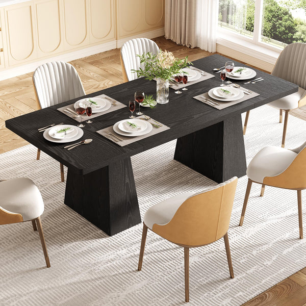 63" Rectangular Dining Table for 4–6 People with Heavy Duty Legs