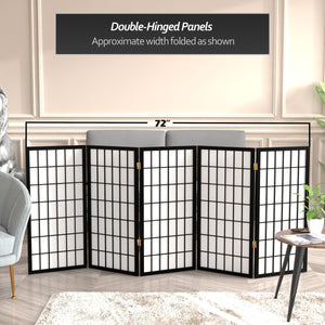 5-Panel Shoji Screen Room Divider – Rice Paper & Wood