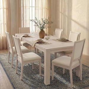 9-Piece Extendable Dining Table Set with 8 Upholstered Chairs