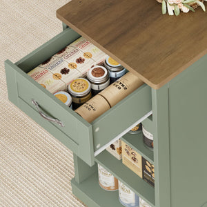 Rolling Kitchen Island Cart with Storage