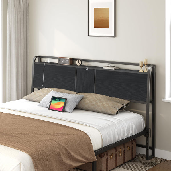 Queen/King Headboard with Storage & Power Strips