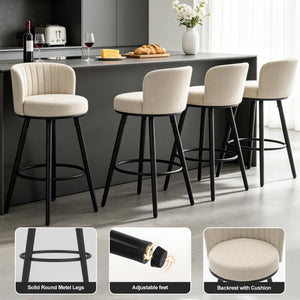 Swivel Bar Stools with Back & Footrest